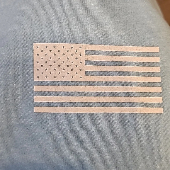 Support Our Troops in this Blue & White T-shirt - Picture 3 of 5